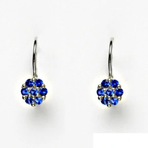 Zlaté náušnice kytičky, bílé i žluté zlato,  spinely zirkony - VE 3