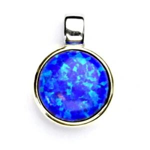 Stříbrný přívěšek,syntet. opál tmavě modrý - P 1372
