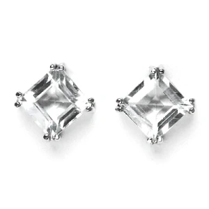 Stříbrné náušnice, čirý zirkon 8x8 mm - NŠ 1259