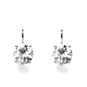 Stříbrné náušnice, čirý zirkon 8 mm - NK 1357