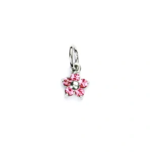 Stříbrný přívěsek kytička, Swarovski krystal rose - P 1391