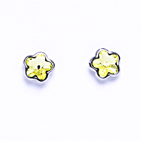 Stříbrné náušnice na šroubek s krystaly Swarovski Jonquil,NŠ 1297 