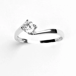 Zlatý prsten s diamantem 0,22 ct, bílé zlato - VR 282