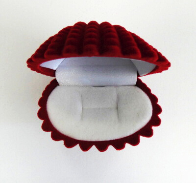 Dárková sametová krabička červená mušle - GD-6/A7 