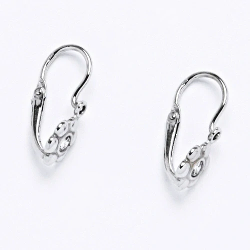 Zlaté dětské náušnice kytičky, bílé zlato ,čirý zirkon - VE 213