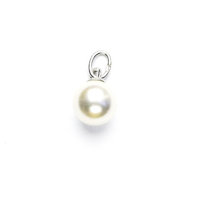 Stříbrný přívěsek, Swarovski perla white 8 mm, VP 38