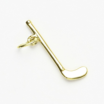 Zlatý přívěsek florbalka, žluté i bílé zlato - P 422