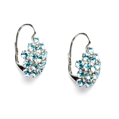 Náušnice s krystaly Swarovski Light turquise, NK 1342
