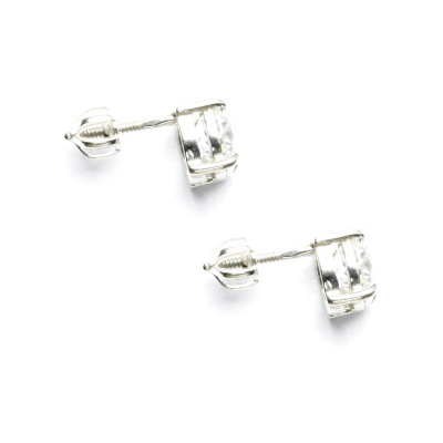 Zlaté náušnice, čiré zirkony , bílé i žluté zlato - NŠ 1252