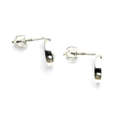 Stříbrné náušnice na šroubek, oválky, NŠ 1152