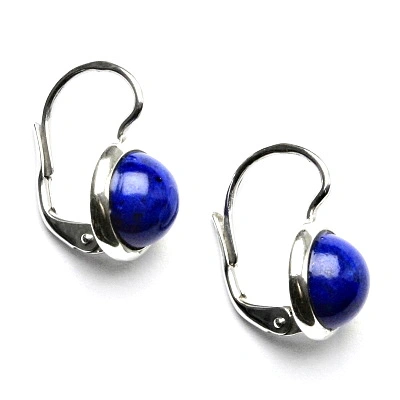 Stříbrné náušnice, přírodní kámen lapis lazuli - NK 1503