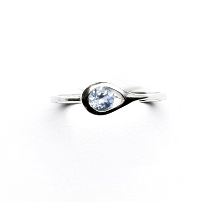 Stříbrný prsten, zirkon akvamarin, VR 5