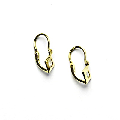 Zlaté dětské náušnice, čiré zirkony, žluté zlato, NK 1350