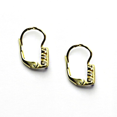 Zlaté náušnice, čiré zirkony, žluté zlato, VE 96