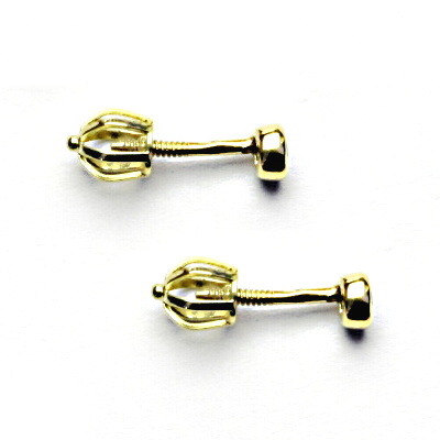 Zlaté náušnice, zirkony spinel, žluté zlato, NŠ 1049