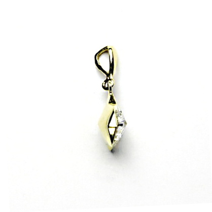 Zlatý přívěsek, žluté i bílé zlato ,Swarovski krystal čirý -  P 1325/22