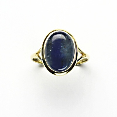 Zlatý prsten, přírodní kyanit, žluté zlato - T 1454 m