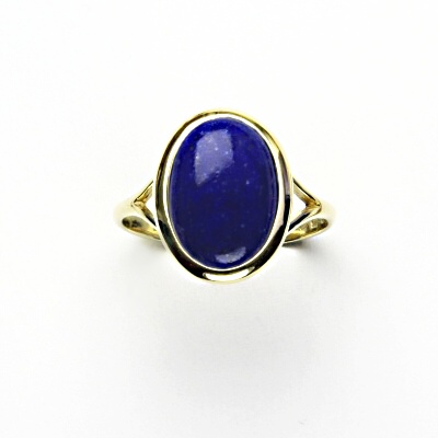Zlatý prsten, přírodní lapis lazuli, žluté zlato - T 1454 m