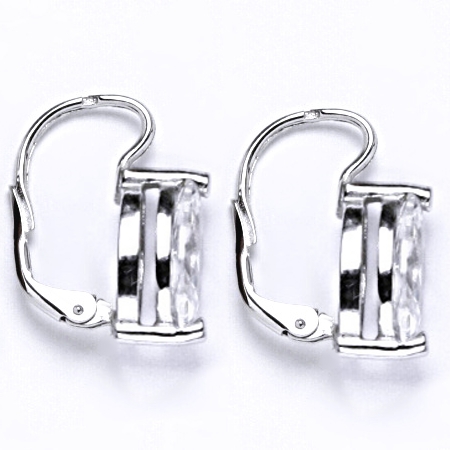 Stříbrné náušnice, čirý zirkon 12x6 - NK 1363