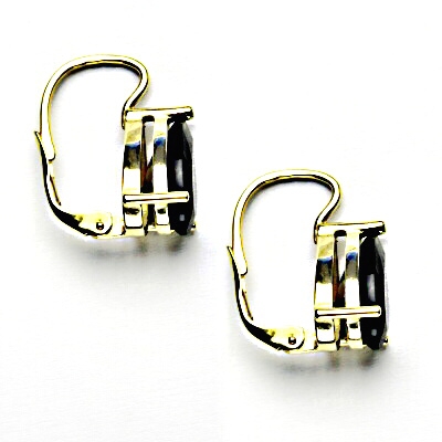 Zlaté náušnice slza, přírodní granát , žluté i bílé zlato - NK 1360