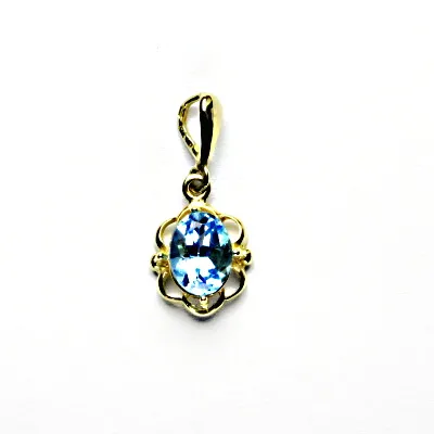 Zlatý přívěsek, přírodní topaz swiss, žluté zlato, P 1140/22