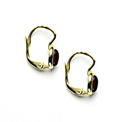 Zlaté náušnice, žluté zlato, přírodní ametyst, NK 1353