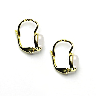 Zlaté náušnice, žluté zlato, přírodní růženín, NK 1353