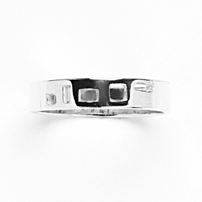 Zlatý prsten, geometrické tvary, bílé zlato, T 894