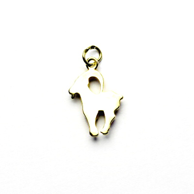 Zlatý přívěsek, kozoroh, žluté i bílé zlato - P 453