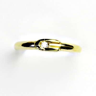 Zlatý prsten s briliantem, žluté zlato 14 kt, VR 283