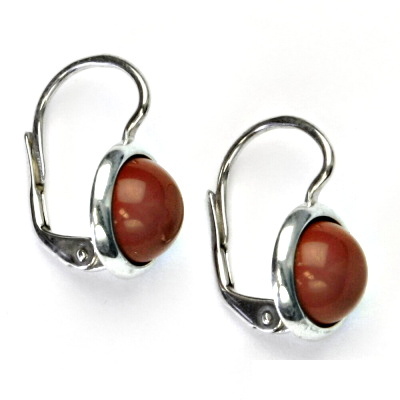 Zlaté náušnice, bílé i žluté zlato , přírodní kámen Karneol - NK 1503