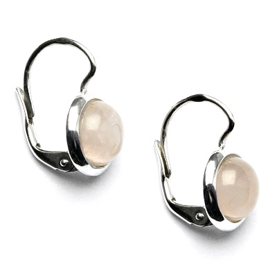 Zlaté náušnice, bílé i žluté zlato , přírodní kámen Růženín - NK 1503