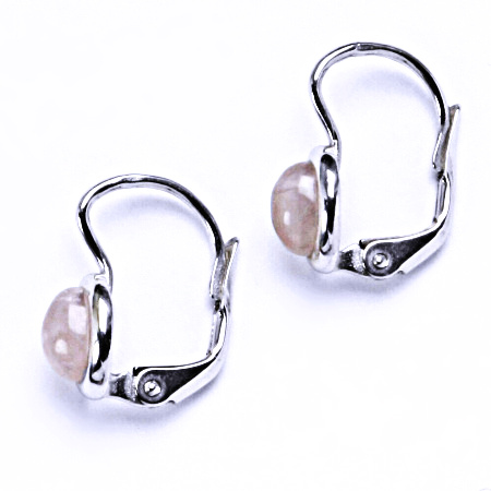 Zlaté náušnice, bílé i žluté zlato, přírodní Růženín 6x4 mm , NK 1353