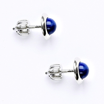 Zlaté náušnice, bílé i žluté zlato, přírodní Lapis lazuli , NŠ 1470