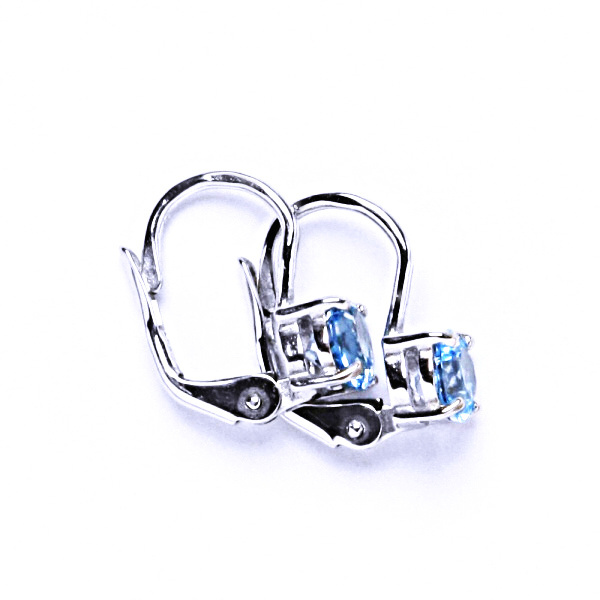 Zlaté náušnice, bílé i žluté zlato, přírodní Topaz swiss 5 mm - NK 1251