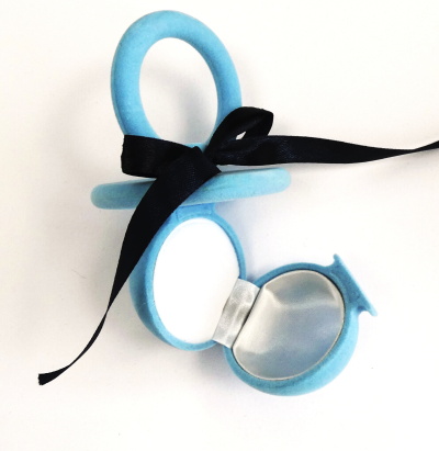 Dárková sametová krabička dudlík modrý FU-217/A13