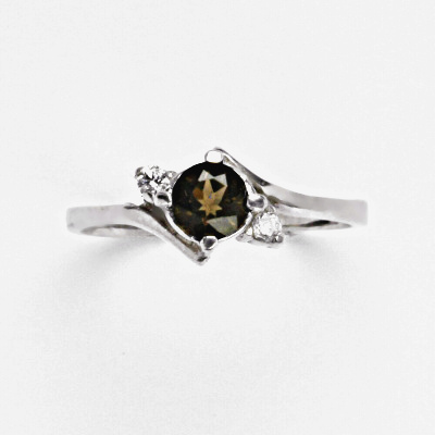 Zlatý prsten přírodní Záhněda 5 mm , bílé i žluté zlato - T 1164