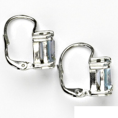 Zlaté náušnice , bílé i žluté zlato , přírodní topaz sky 8 x 8 mm - NK 1259