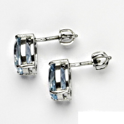 Zlaté náušnice, bílé i žluté zlato, přírodní topaz sky 9x7 mm, NŠ 1244