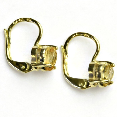 Zlaté náušnice, žluté i bílé zlato, srdíčka, přírodní citrín - NK 1362