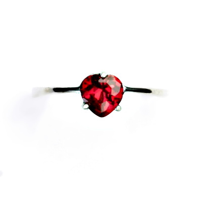 Zlatý prsten , bílé i žluté zlato, zirkon rubín - T 1362