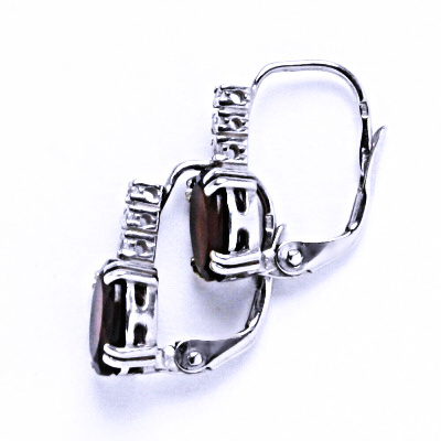 Zlaté náušnice, bílé i žluté zlato, přírodní granát - VE 8