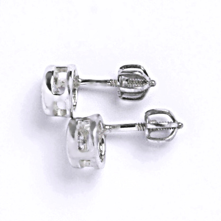 Zlaté náušnice čirý zirkon , bílé zlato - NŠ 1003