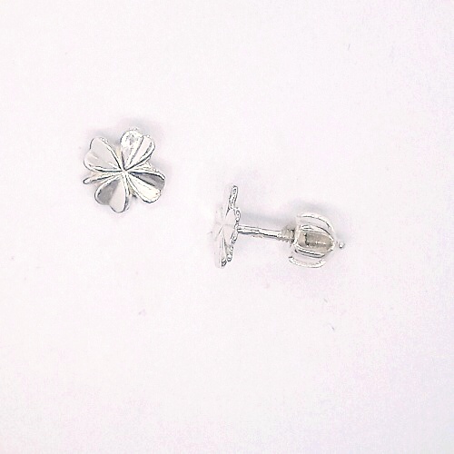 Náušnice  stříbrné na šroubek čtyřlístek  - NŠ/VE 243