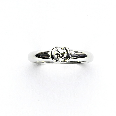 Zlatý prsten, diamant S.1/I, bílé i žluté zlato - VR 8