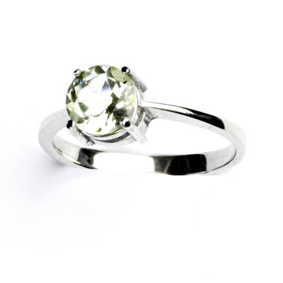 Stříbrný prsten, přírodní green ametyst, prstýnek ze stříbra, T 1252 