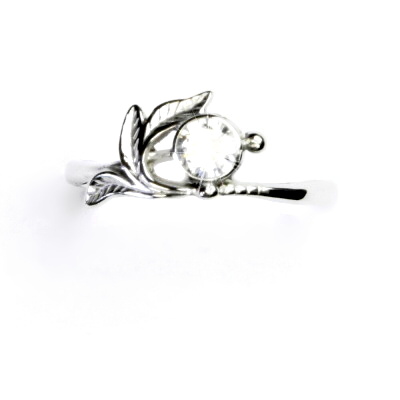 Zlatý prsten, čirý zirkon , bílé i žluté zlato - T 1064