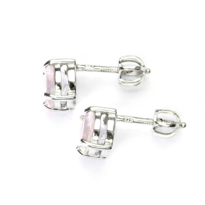 Stříbrné náušnice, přírodní růženín, náušnice na šroubek - NŠ 1252 