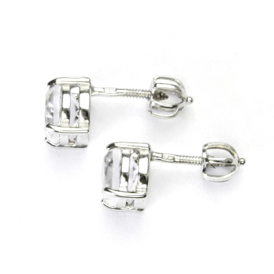 Stříbrné náušnice, čirý zirkon 6 mm - NŠ 1250 