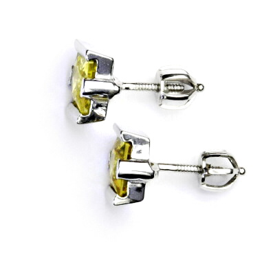 Zlaté náušnice, žluté zirkony, bílé i žluté zlato - VE 16
